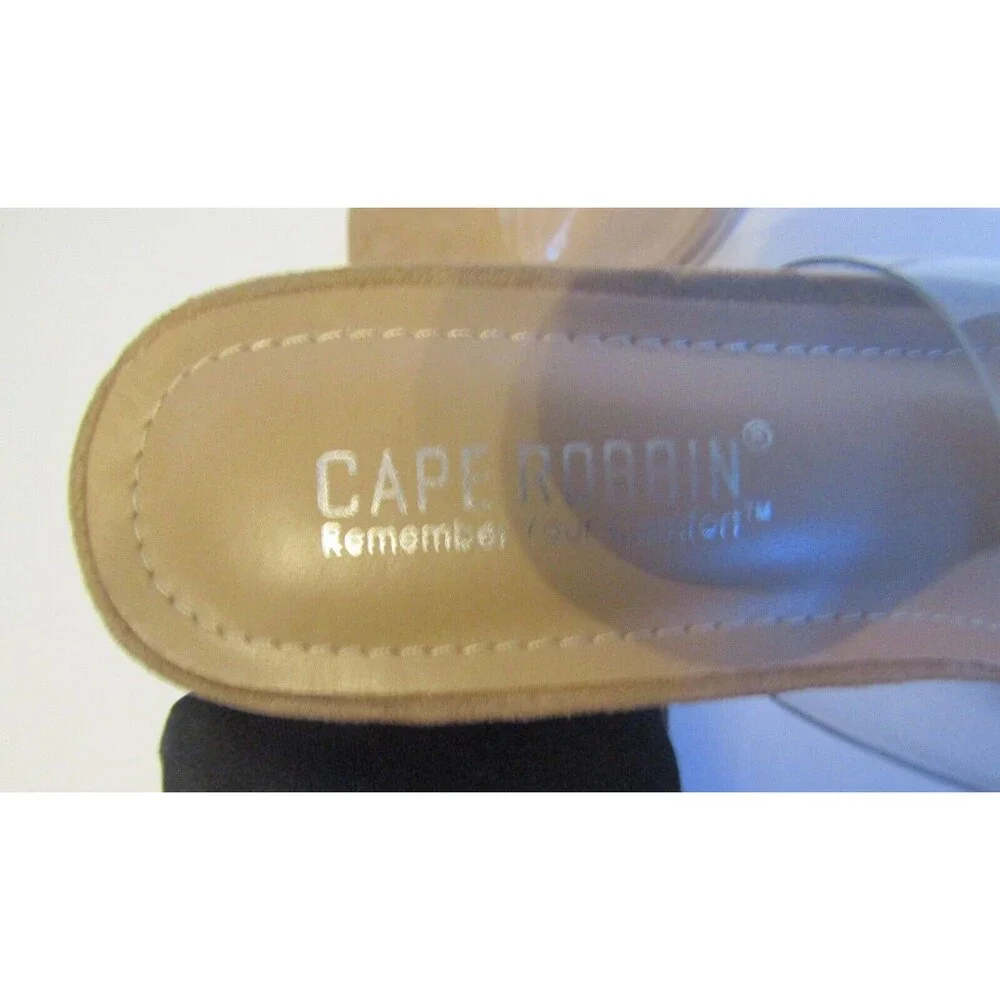 Cape Robbin Ahmee Heels Clear View Slide On Shoes Crystal Heels Womens Size 9